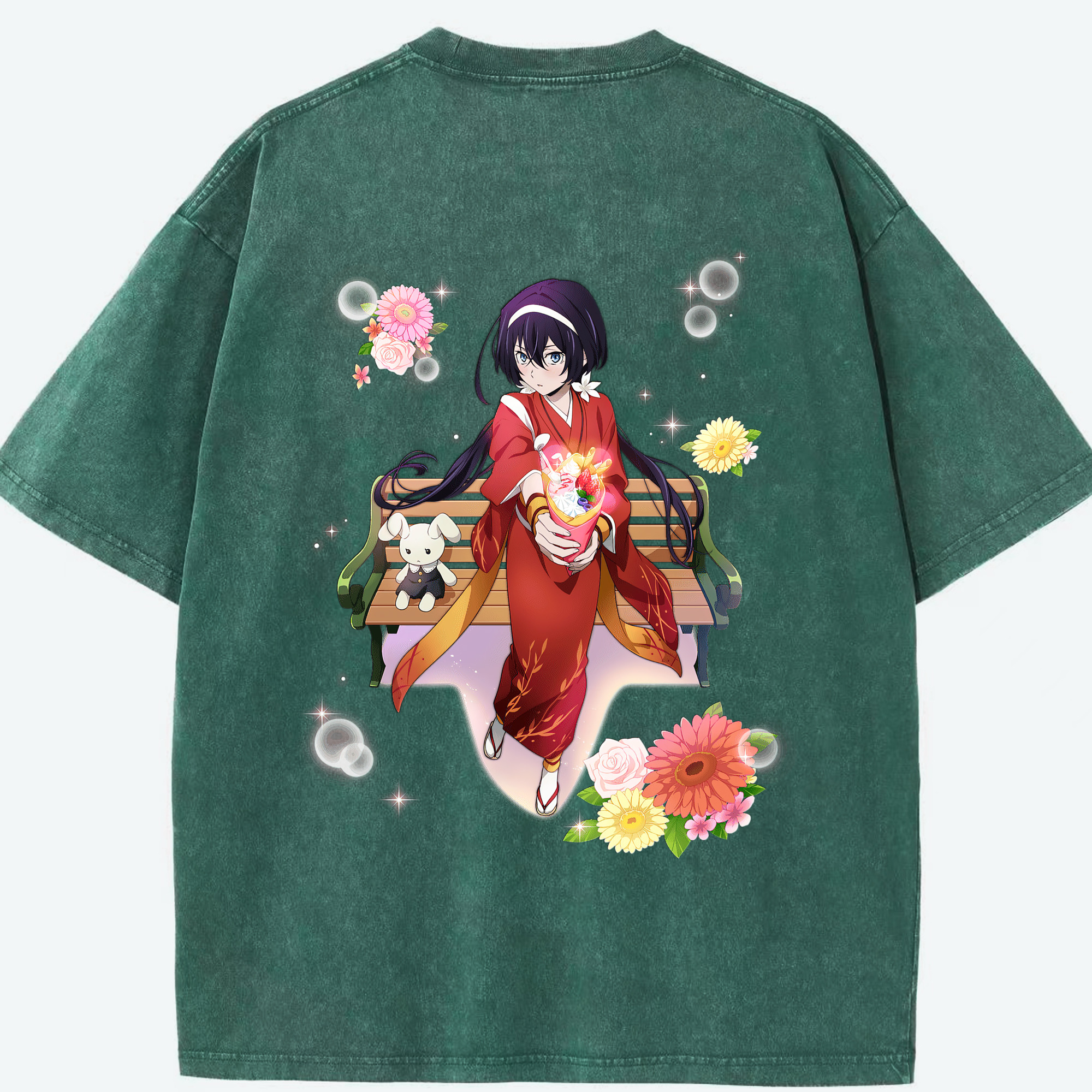 （画像用） 文豪ストレイドッグス Bungo Stray Dogs 綿100% ヴィンテージ風 半袖Tシャツ（背面プリント）